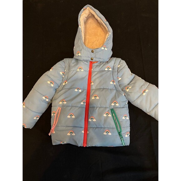 Mini Boden Other - Mini Boden girls size 4/5 years 2 in 1 blue rainbow jack coat